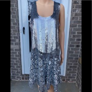 NWT Michael Kors Gray Shimmering Dress